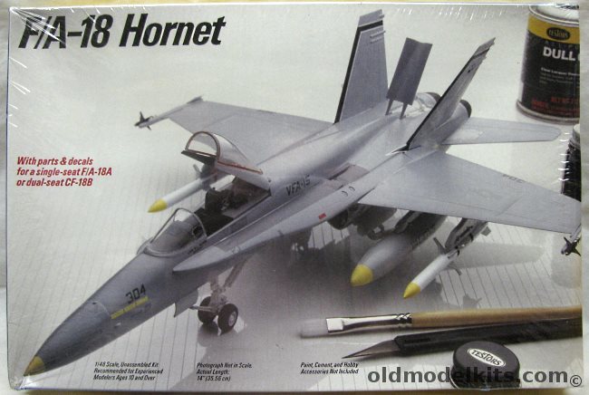 Testors 1/48 F-18 or CF-18B Hornet - US Navy VFA-15 or RCAF Two Seater, 579 plastic model kit